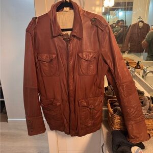Compagnia brown leather jacket size 54